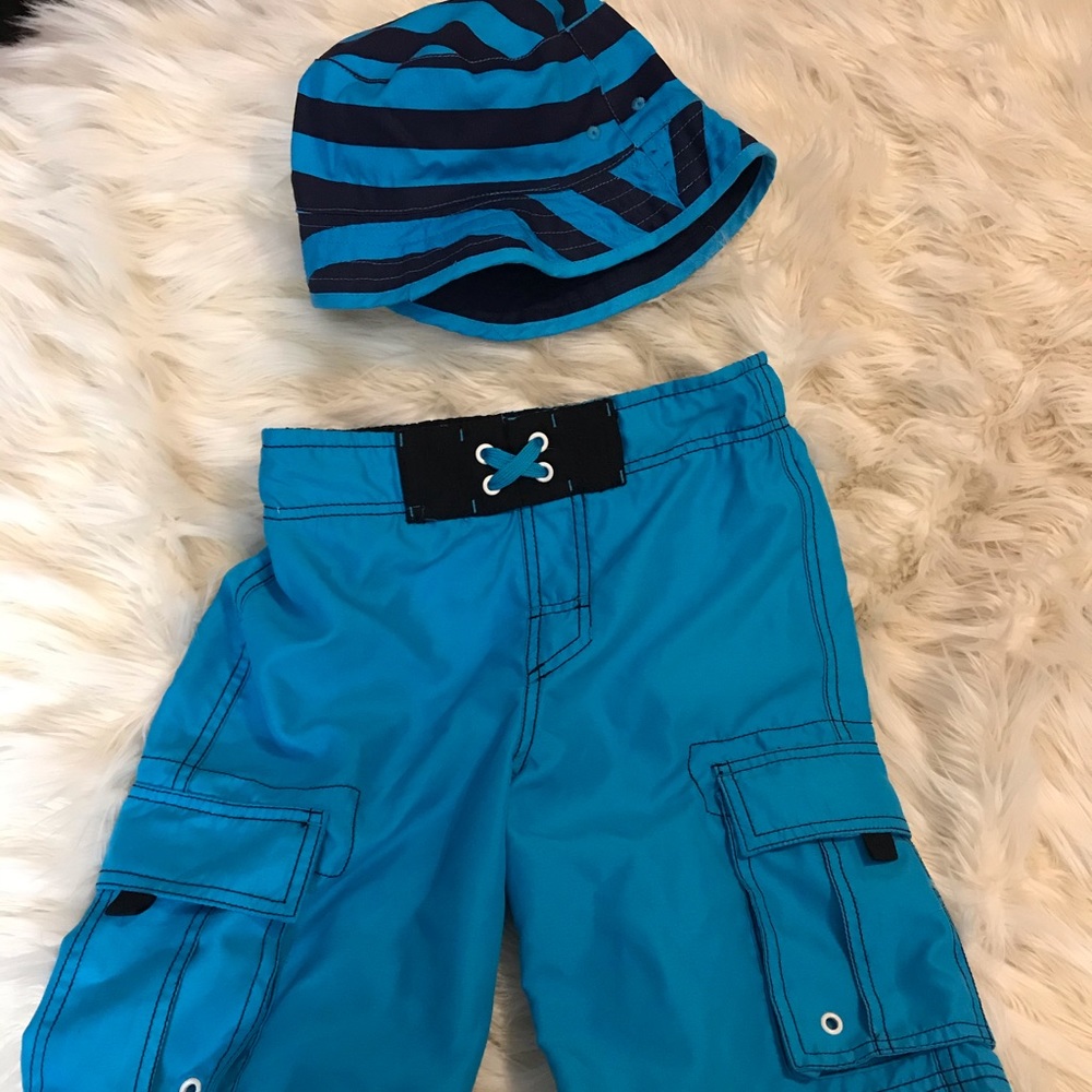 Boys (m) Cherokee swim shorts and target sun hat